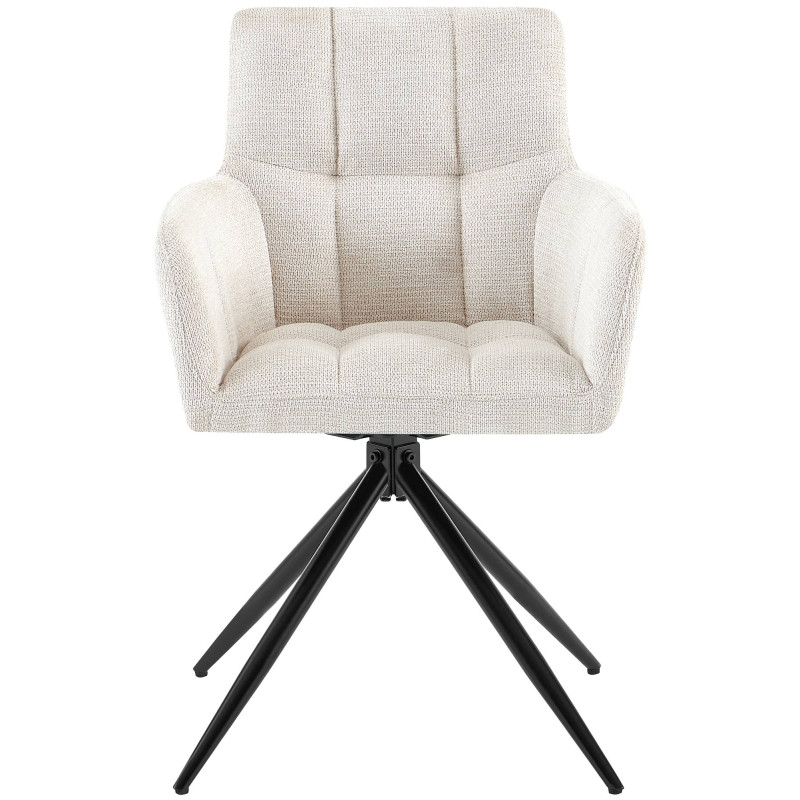 Ensemble de 2 chaises de salle à manger Jonah, tissu crème