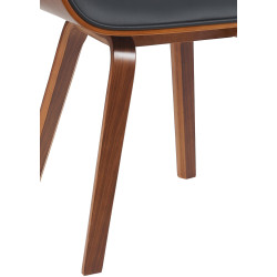 Fauteuil visiteur Beverley en similicuir noyer/noir