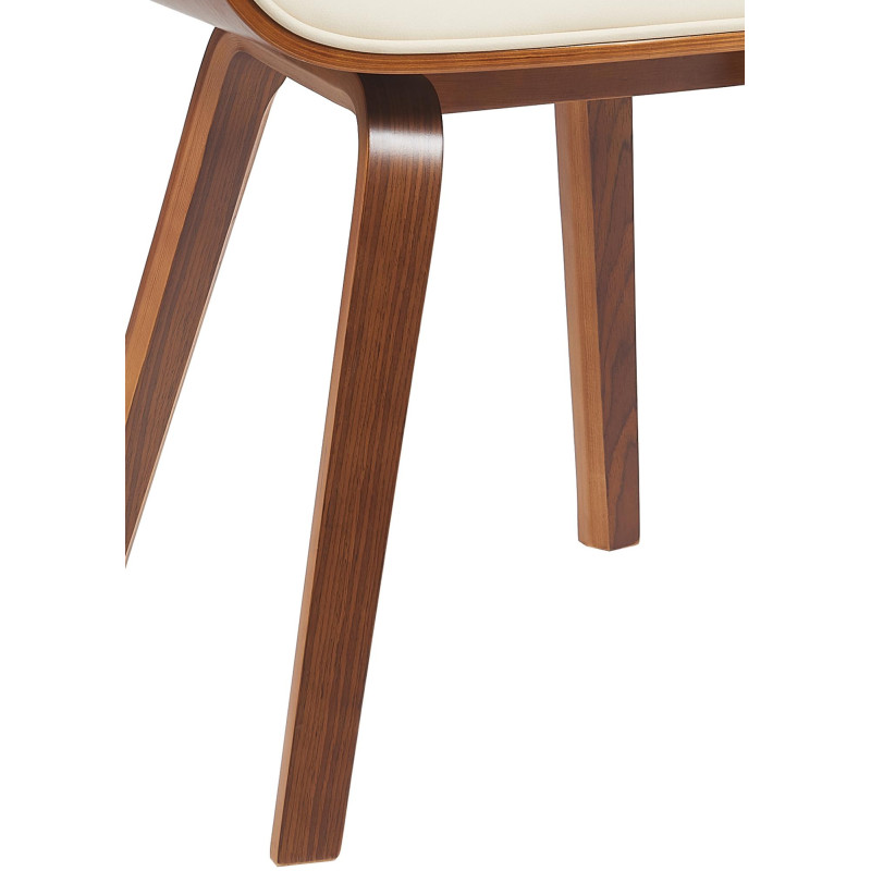 Fauteuil visiteur Beverley en similicuir noyer/crème