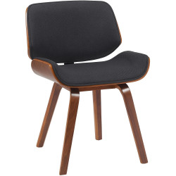 Chaise visiteur Beverley en tissu noyer/noir