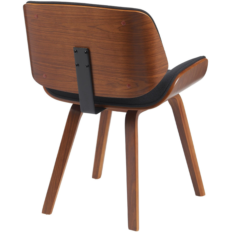 Chaise visiteur Beverley en tissu noyer/noir