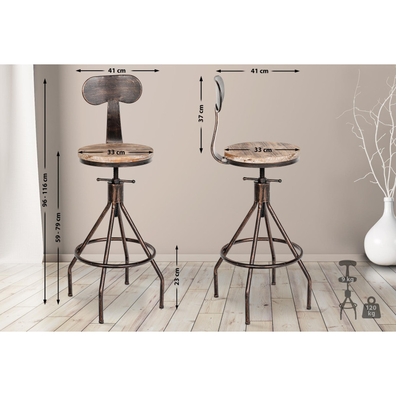 Tabouret de bar Hanam en bronze