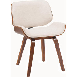 Chaise visiteur Beverley en tissu noyer/crème