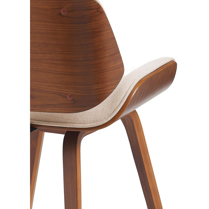 Chaise de salle à manger Beverley en tissu noyer/crème