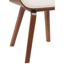 Chaise de salle à manger Beverley en tissu noyer/crème