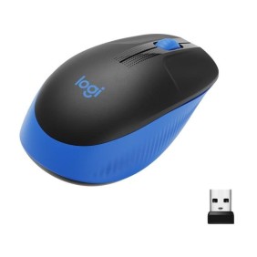 Souris sans fil ergonomique - Logitech - M190 - Bleu