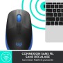 Souris sans fil ergonomique - Logitech - M190 - Bleu