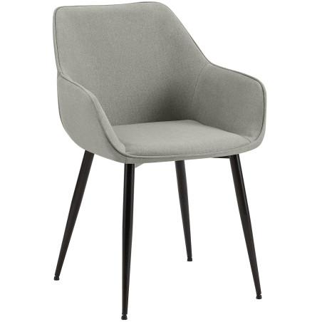 Chaise de salle à manger Luena, tissu gris clair