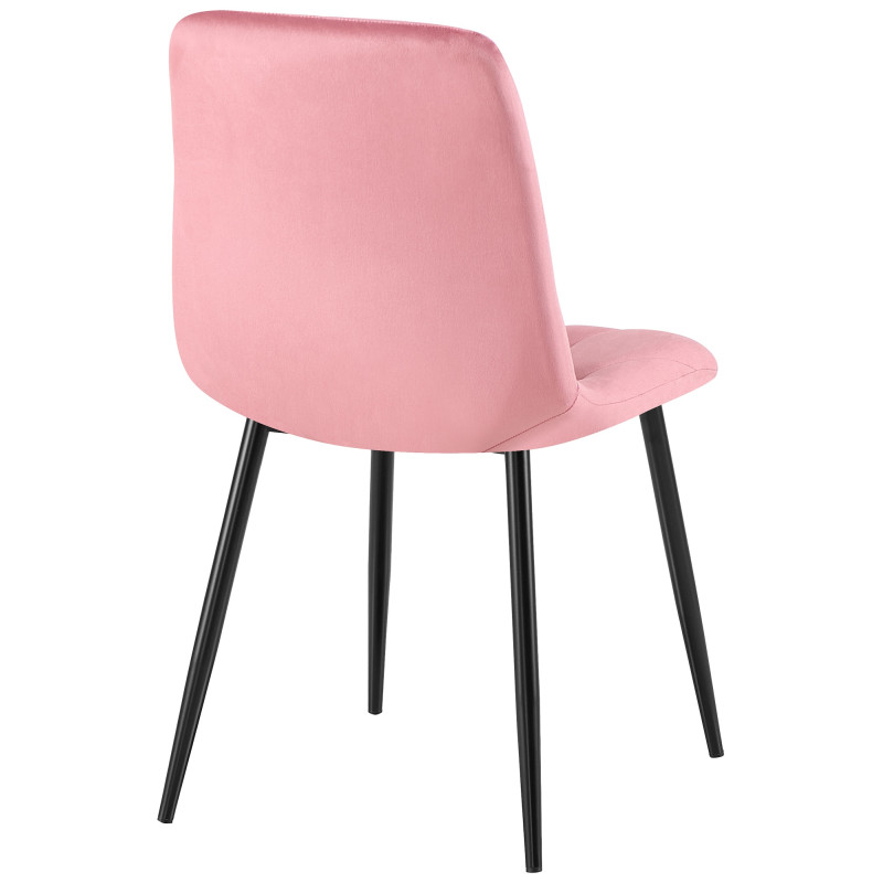 Chaise de salle à manger Clairton en velours rose