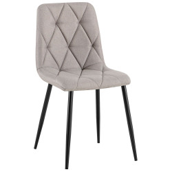 Chaise de salle à manger Clairton en tissu gris clair