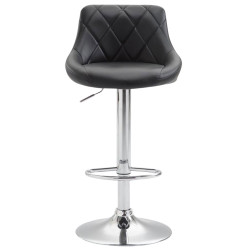 Tabouret de bar Lazio similicuir chromé noir