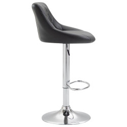 Tabouret de bar Lazio similicuir chromé noir