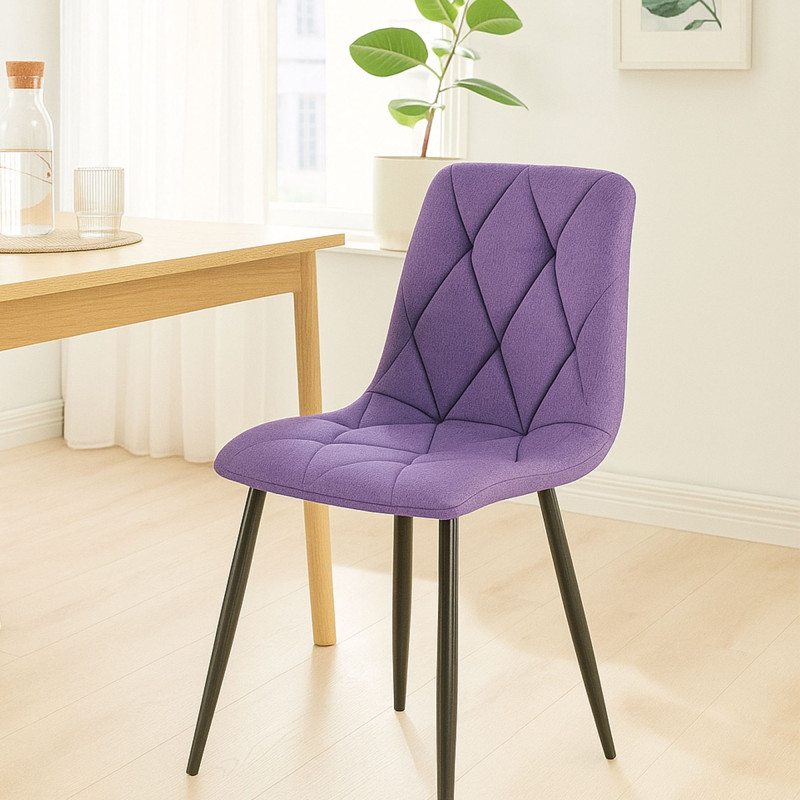 Chaise de salle à manger en tissu Clairton violet