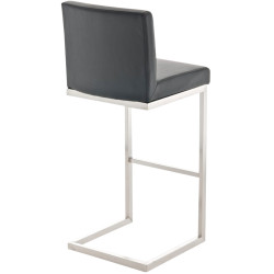 Lot de 2 tabourets de bar Paros, simili cuir noir