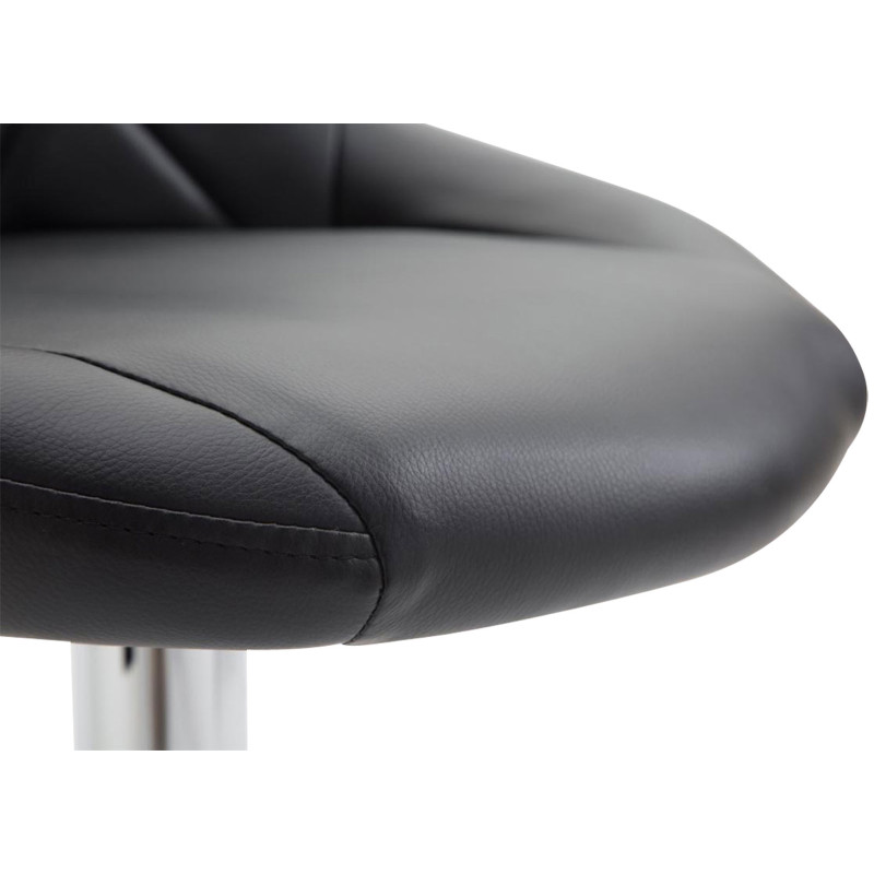 Tabouret de bar Lazio similicuir chromé noir