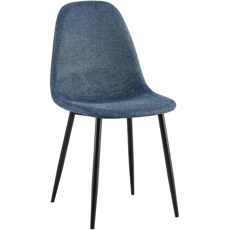 Chaise de salle à manger Napier en tissu bleu foncé