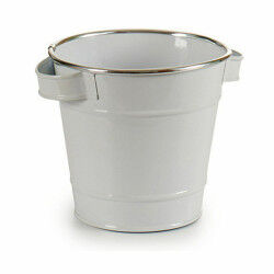 Cache-pot Ibergarden A60354-D Blanc Argenté Zinc Seau 19,5 x 14,5 x 16,5 cm (24 Unités)