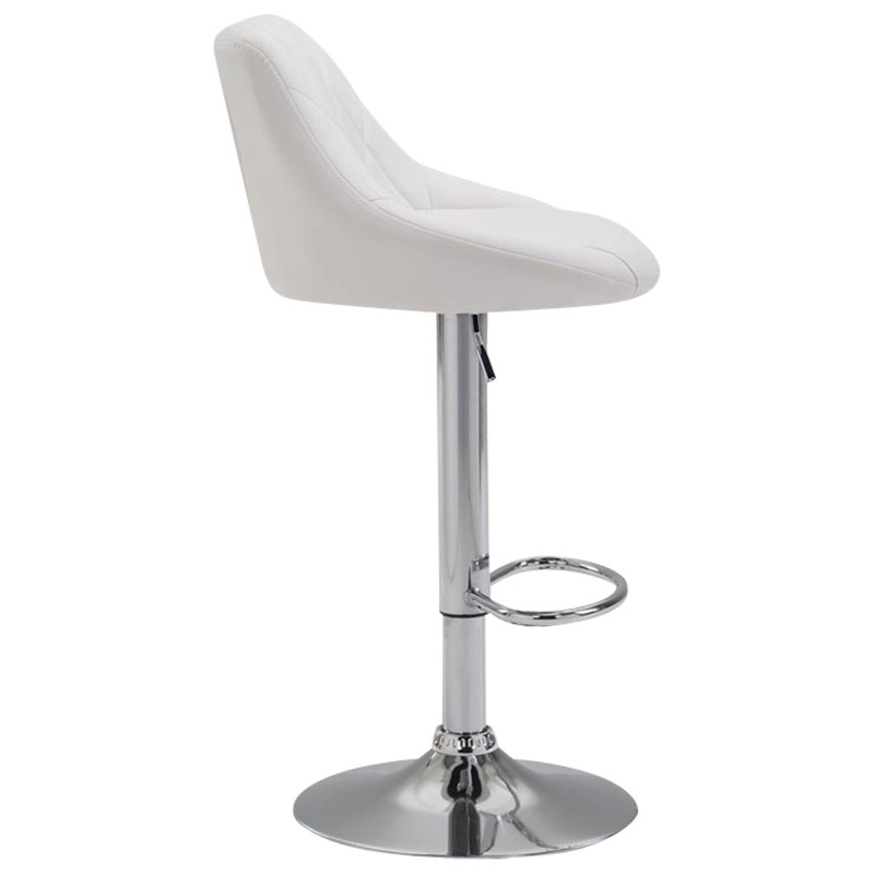 Tabouret de bar Lazio similicuir chromé blanc