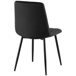 Lot de 2 chaises de salle à manger Clairton en velours noir