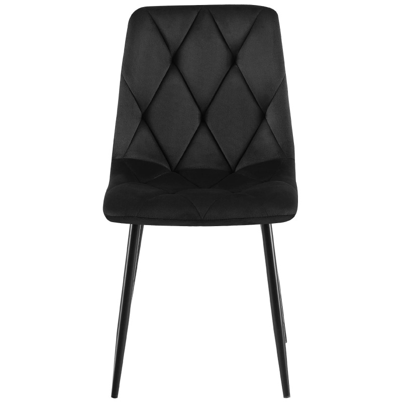 Ensemble de 2 chaises de salle à manger Clairton en velours noir