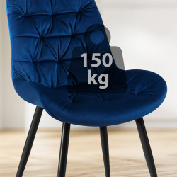 Ensemble de 2 chaises de salle à manger Rossford en bleu foncé