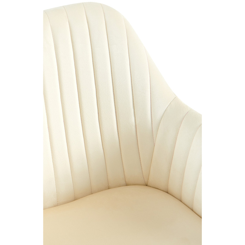 Lot de 2 chaises de salle à manger en velours crème Welby