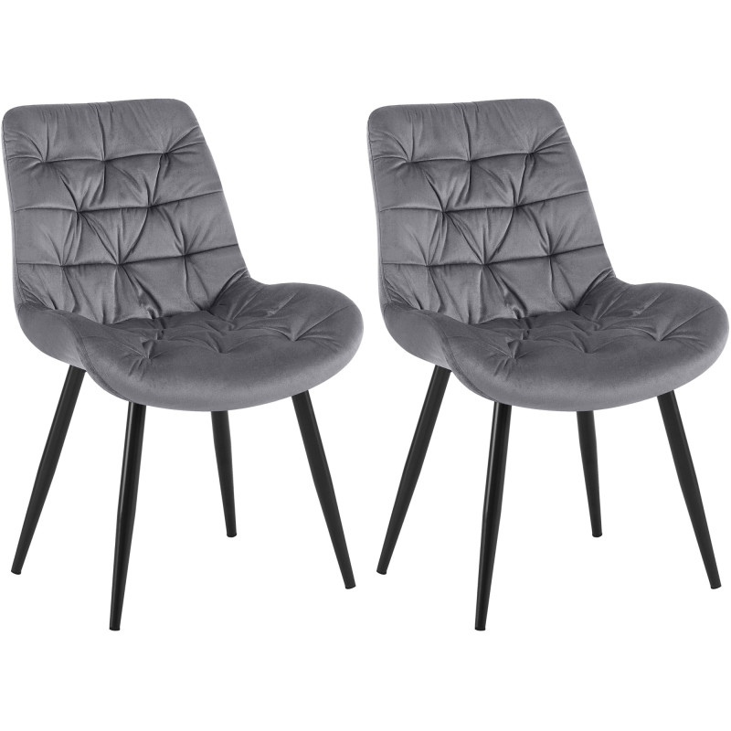 Lot de 2 chaises de salle à manger Rossford en gris foncé