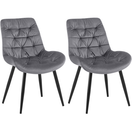 Lot de 2 chaises de salle à manger Rossford en gris foncé