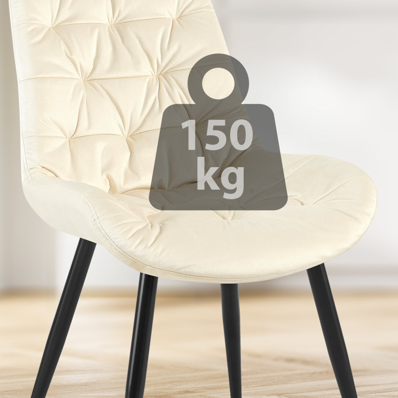 Ensemble de 2 chaises de salle à manger Rossford, couleur crème