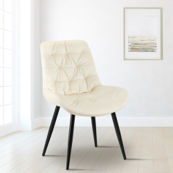 Ensemble de 2 chaises de salle à manger Rossford couleur crème