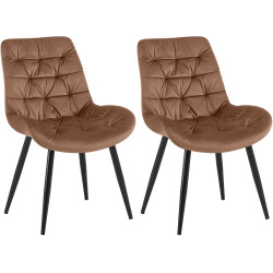 Ensemble de 2 chaises de salle à manger Rossford marron