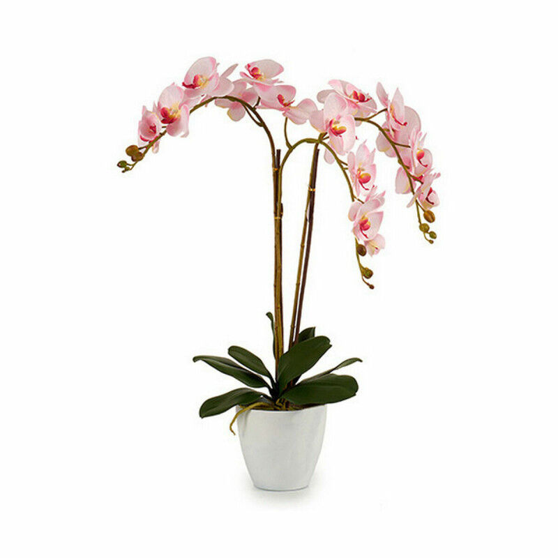 Plante décorative Ibergarden A18124-71-3WH Plastique Orchidée 40 x 77 x 35 cm (2 Unités)