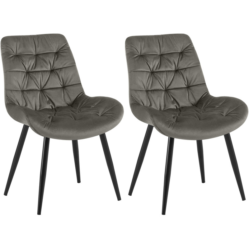 Lot de 2 chaises de salle à manger Rossford anthracite