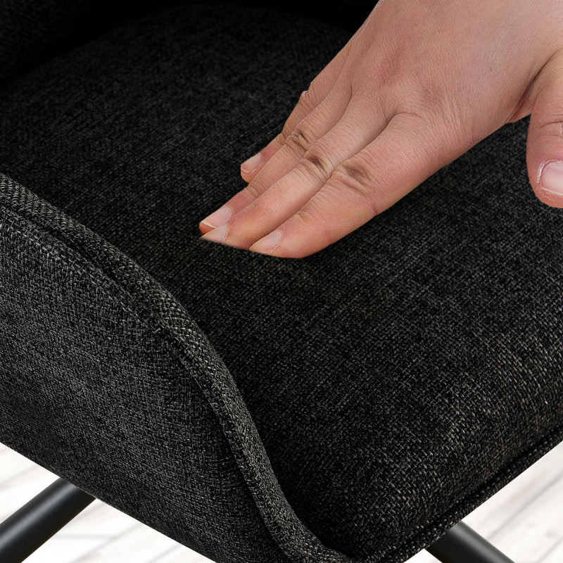 Ensemble de 2 chaises Tipton, tissu noir