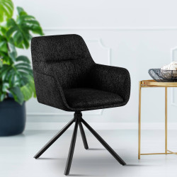 Lot de 2 chaises Tipton en tissu noir