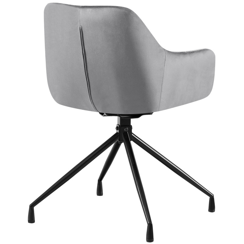 Lot de 2 chaises de salle à manger Welby en velours gris foncé