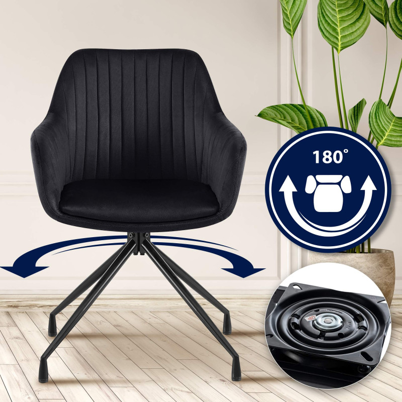 Lot de 2 chaises de salle à manger Welby en velours noir