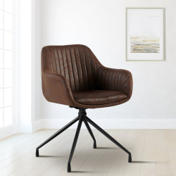 Lot de 2 chaises de salle à manger Welby Vintage marron foncé