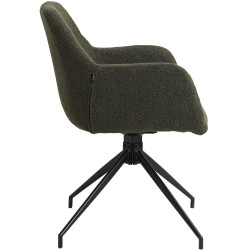 Chaise de salle à manger Merlinda en tissu Teddy vert foncé