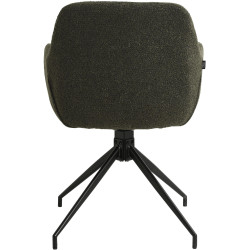 Chaise de salle à manger Merlinda en tissu Teddy vert foncé