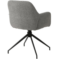 Chaise de salle à manger Merlinda en tissu Teddy gris