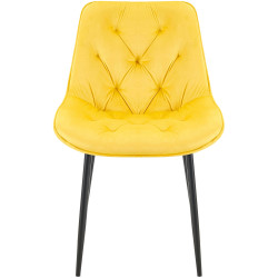 Ensemble de 2 chaises de salle à manger Wallace en velours jaune