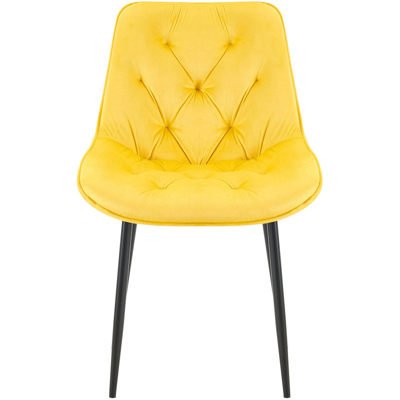 Lot de 2 chaises de salle à manger Wallace en velours jaune