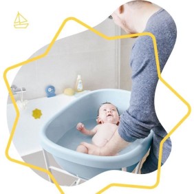 Badabulle Baignoire pour Bébé Baleine, Made in Europe, Peut contenir un hamac ou un fauteuil de bain, Des la naissance a 24 mois