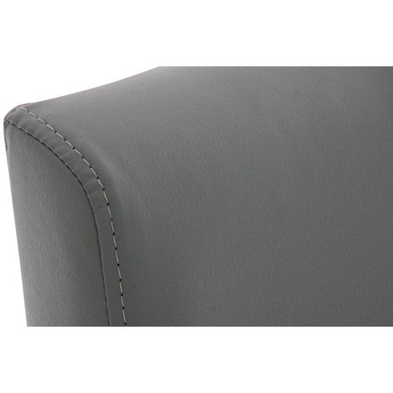 Lot de 2 tabourets de bar Paros, simili cuir gris