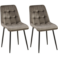 Lot de 2 chaises de salle à manger Gifford en velours anthracite