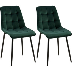 Lot de 2 chaises de salle à manger Gifford en velours vert