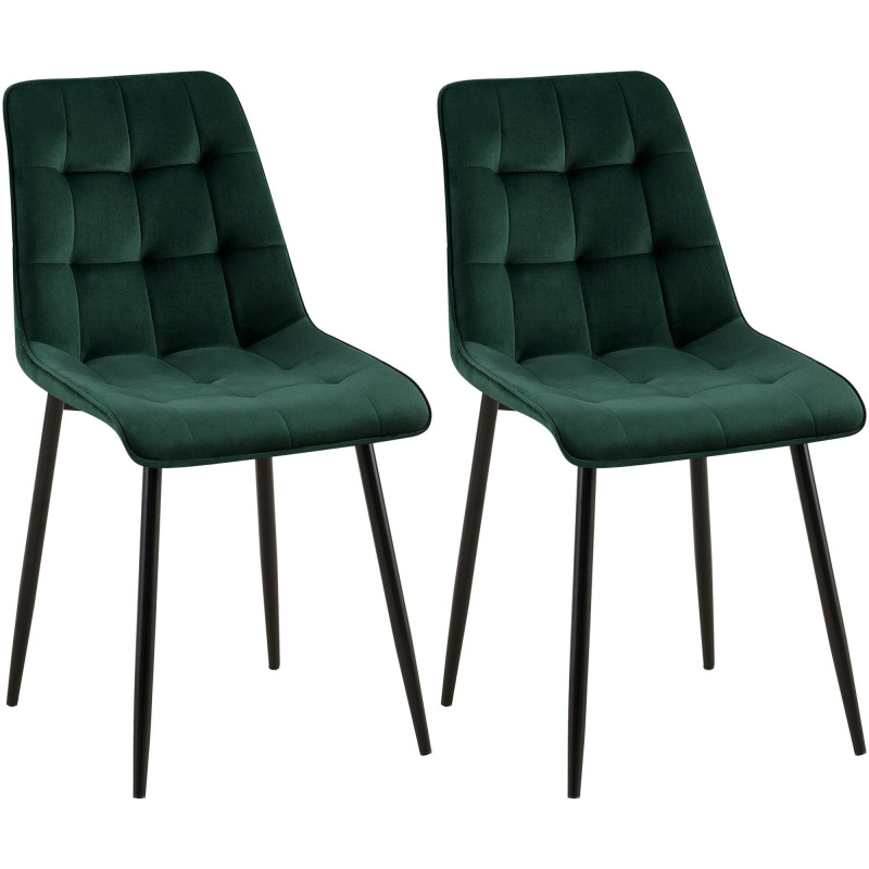 Lot de 2 chaises de salle à manger Gifford en velours vert