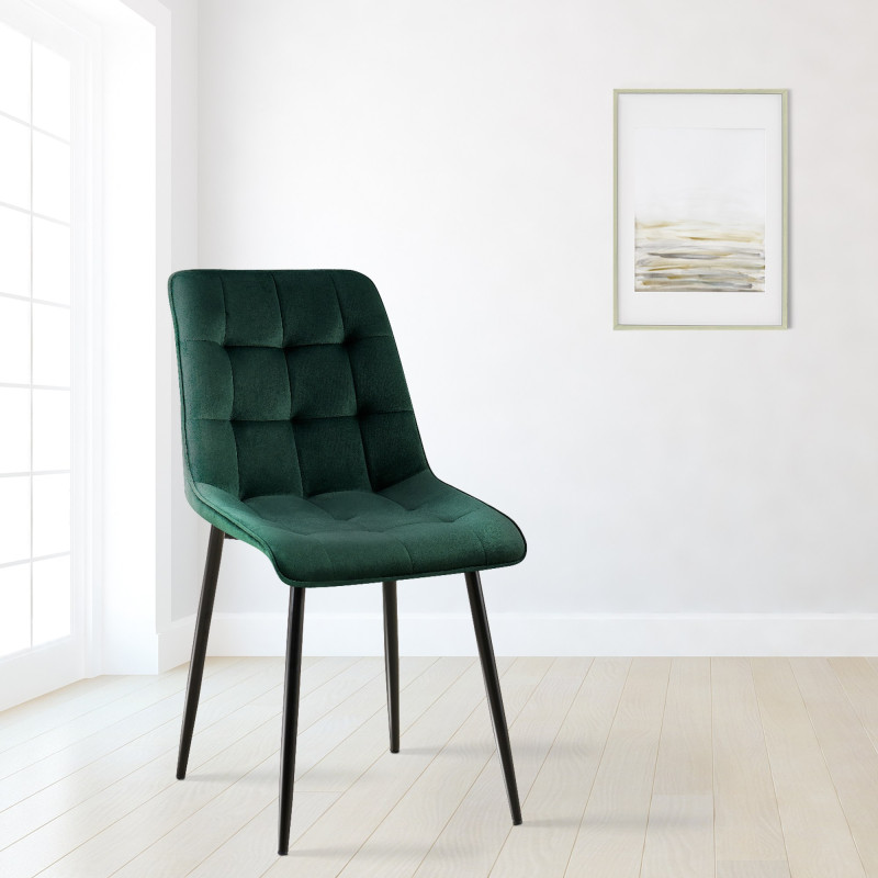 Lot de 2 chaises de salle à manger Gifford en velours vert