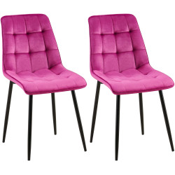 Ensemble de 2 chaises de salle à manger Gifford en velours violet